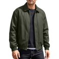 thumbnail image 4 of IROINNID Men's Faux Leather Bomber Jacket Full Zip Turndown Collar Relaxed Fit Casual Vintage Streetwear Outerwear Lightweight Spring Fall Coat Top, 4 of 9
