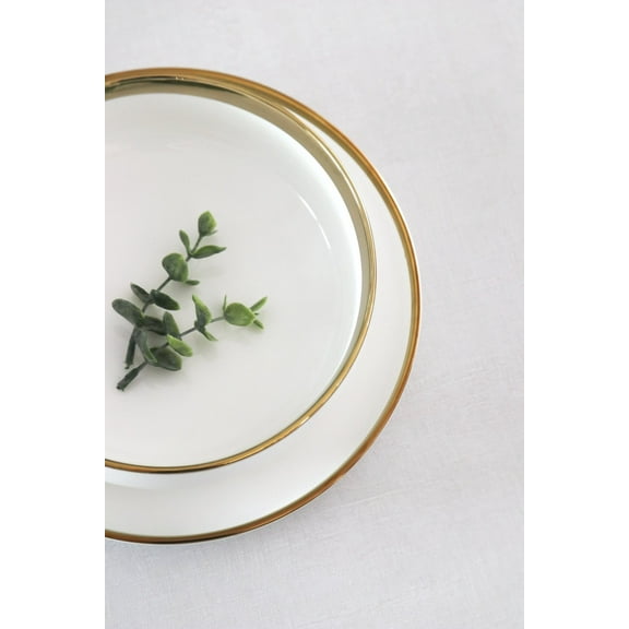 Luxury White Ceramic Large Bowl with Hand-Applied Gold Rim – 7.4" Elegant Serving Bowl | Oven & Dishwasher Safe | Marcel Ardani