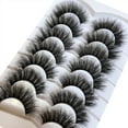 thumbnail image 5 of Changmaius  False Eyelashes Fluffy Cat Eye Look 8D Crossed Wispy Natural Faux Mink Lashes Fake Eyelashes 7 Pairs Pack, 5 of 7