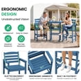 thumbnail image 6 of SERWALL Tall Adirondack Chairs and Table 5 Pieces Set, Adirondack Bar Height Chairs Set of 4 and Bar Table, Outdoor Barstools Set for Balcony, Poolside, Backyard, Blue, 6 of 9