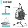 thumbnail image 6 of SWITTE Egg Chair with Stand PE Wicker Swing Chair and Dark Gray Cushion, Indoor & Outdoor, 6 of 6