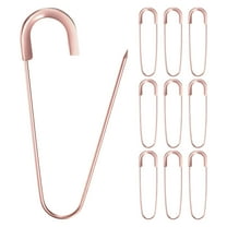 Uxcell 10-Pack Large Safety Pin, 3.15 In(80mm) Zinc Alloy Heavy Brooch Pin for Sewing ClothesDecorative Safety Pins [Rose Gold]