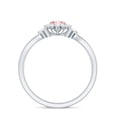 thumbnail image 3 of Rosec Jewels IGI Certified Lab Grown Pink Diamond Flower Engagement Ring 1 Carat - Fancy Pink Color and E-VS1 Clarity - Pink White Diamond Ring, 925 Sterling Silver, US 4.00, 3 of 9