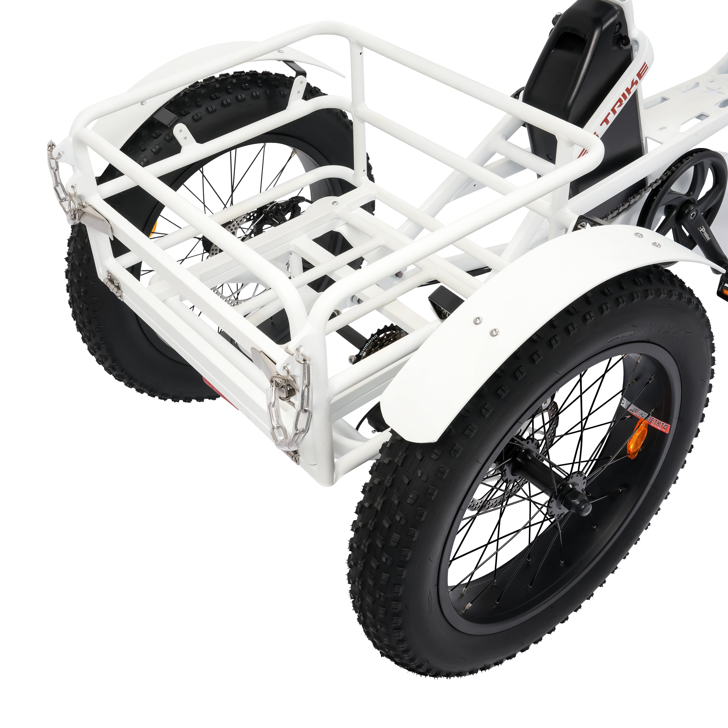 ECOTRIC 22.4AH Electric Tricycle Fat Tire for Adults with Basket, 750W 48V Battery, 3 Wheel Step-Thru E-trike White