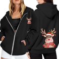 thumbnail image 1 of WILLBEST Sudadera de Mujer Ladies' Christmas Printed Zipper Long Sleeved Pocket Drawstring Casual Hooded Sweatshirt 2096 Chica​​, 1 of 8
