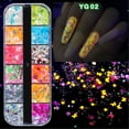 thumbnail image 1 of Uñas postizas a presión, regalos para mujeres, decoración de uñas, lentejuelas luminosas, tiras largas, lentejuelas finas en caja, lentejuelas luminosas, gancho de rodillo, 1 of 2