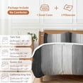 thumbnail image 6 of 3 Piece Black Gray Ombre Duvet Cover Set Queen Size, Microfiber Comforter/Quilt Cover with Corner Ties and 2 Pillowcases, Vintage Country Wooden All Season Soft Bedding with Zipper Closure, 6 of 8
