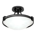 thumbnail image 6 of Possini Euro Design Deco Modern Ceiling Light Semi Flush Mount Fixture 16" Wide Oil Rubbed Bronze 2-Light Marbleized Glass Bowl for Bedroom Kitchen, 6 of 7