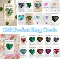 Pocket Hug Heart Token Keepsake for Long Distance Relationship, Romantic Gift for Valentine Birthday Wedding and Anniversary, Family Room Home Decor Symbol of Love for Him Her Women Men, HAODEJW