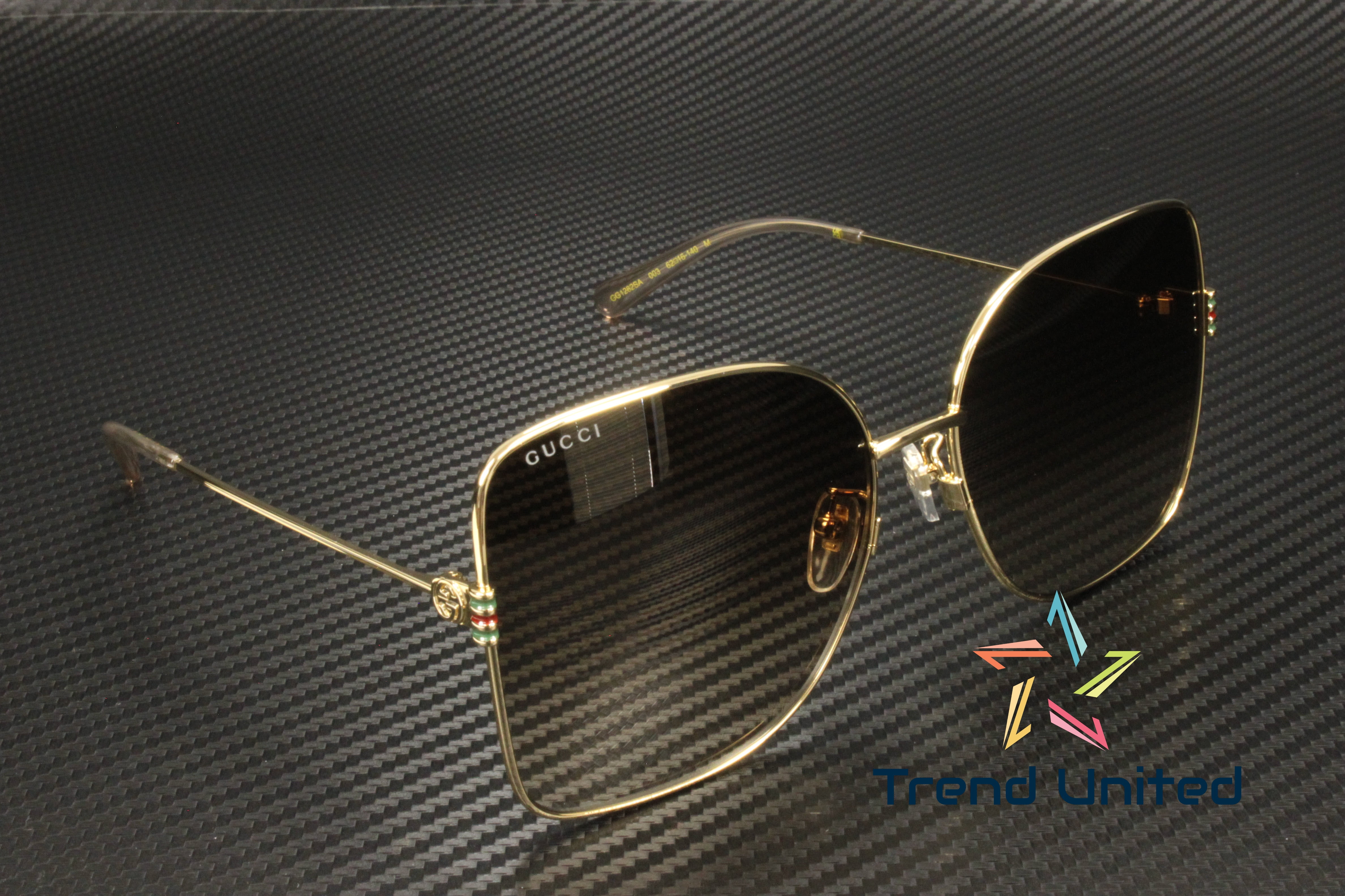 Gucci GG1282SA-003 Gold Frame Oversized Butterfly Sunglasses  display picture 1