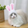 thumbnail image 3 of Pet Hat Costume Warm Rabbit Hat Props Headwear Soft Cashmere Kitten Cap, 3 of 5