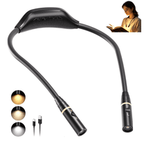 Reading light for books in bed Book Light 3-Color Bendable Neck Light ...