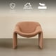 thumbnail image 3 of Ilios Innova | Sillón Cangrejo Terracota con Diseño Moderno y Futurista, Estructura Curva con Reposa Brazos, Tapizado en Tela Bouclé y Detalles Metálicos., 3 of 9