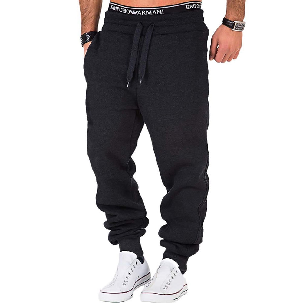Mens Joggers Jogging Pants Casual Loose Sport Trousers Baggy Tracksuit Bottoms