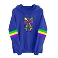 thumbnail image 2 of Uootdi Mardi Gras Sweatshirt for Women Funny Stylish Holiday Mardi Gras Print Graphic Hooded Tops Carnival Party Long Sleeve Pullover with Pockets Gift, 2 of 4