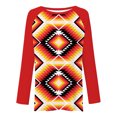 thumbnail image 4 of Pompotops Blouse Décontractée Tribale Imprimée à Manches Longues Col Rond pour Femmes, 4 of 5