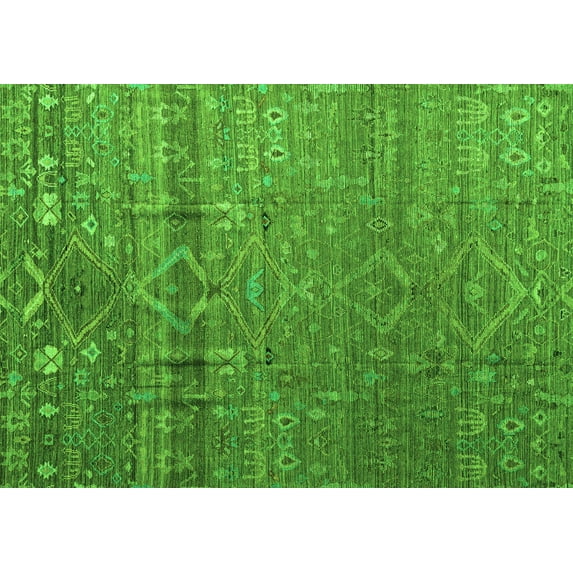 Ahgly Company Indoor Rectangle Abstract Green Modern Area Rugs, 7' x 9'