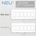thumbnail image 5 of [10 Pack] NEU 6-Gang Screwless Mid-Size Decorator Light Switch Outlet Cover Wall Plates, 12" x 4.75", Unbreakable Polycarbonate Thermoplastic, Glossy White, 5 of 5