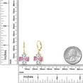 thumbnail image 2 of Gem Stone King 18K Yellow Gold Plated Silver Pink Moissanite and Sky Blue Aquamarine Dangle Earrings for Women (6.14 Cttw, Gemstone, Heart Shape 6MM), 2 of 3