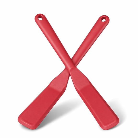 Stcellnmex Crepe Spatula Silicone Non Stick Heat Resistant Long Narrow Skinny Flipper Red 2 Pieces