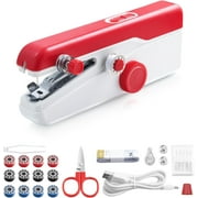 2025 new model, handheld sewing machine; Quick sewing portable, equipped with sewing kit, beginner sewing machine for beginners, very suitable for home use.(red)