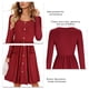 thumbnail image 1 of Vestido de manga larga con botones, vestido de manga larga, vestido midi de manga larga redondo, vestido de color puro diseñado a la perfección, 1 of 5