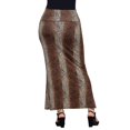 thumbnail image 2 of Women's 24Seven Comfort Apparel Animal Print Foldover Waist Maxi Skirt Color: Wine Multi Size: 1X, 2 of 4