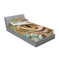 thumbnail image 2 of Ambesonne Colorful Fitted Sheet & Pillow Sham Set, Tropic Reptiles Iguana, Twinxl, Multicolor, 2 of 2