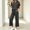 Black, variant on IUYRTFE Women's Crew Neck Short Sleeve Top and Elastic Waist Long Pants Set Casual Two Piece Lounge Outfit with Pockets