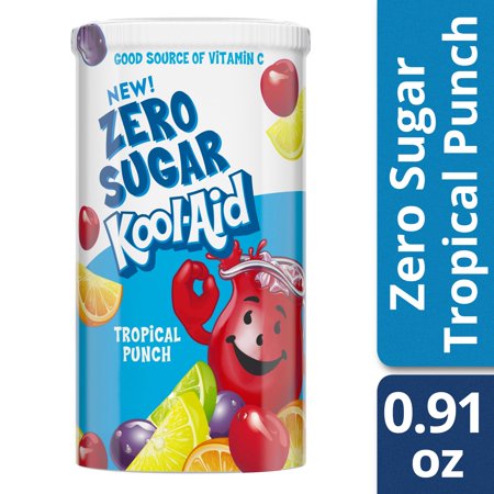 UPC 043000079591 product image for Kool-Aid Zero Sugar Tropical Punch Drink Mix, .91 oz Can | upcitemdb.com