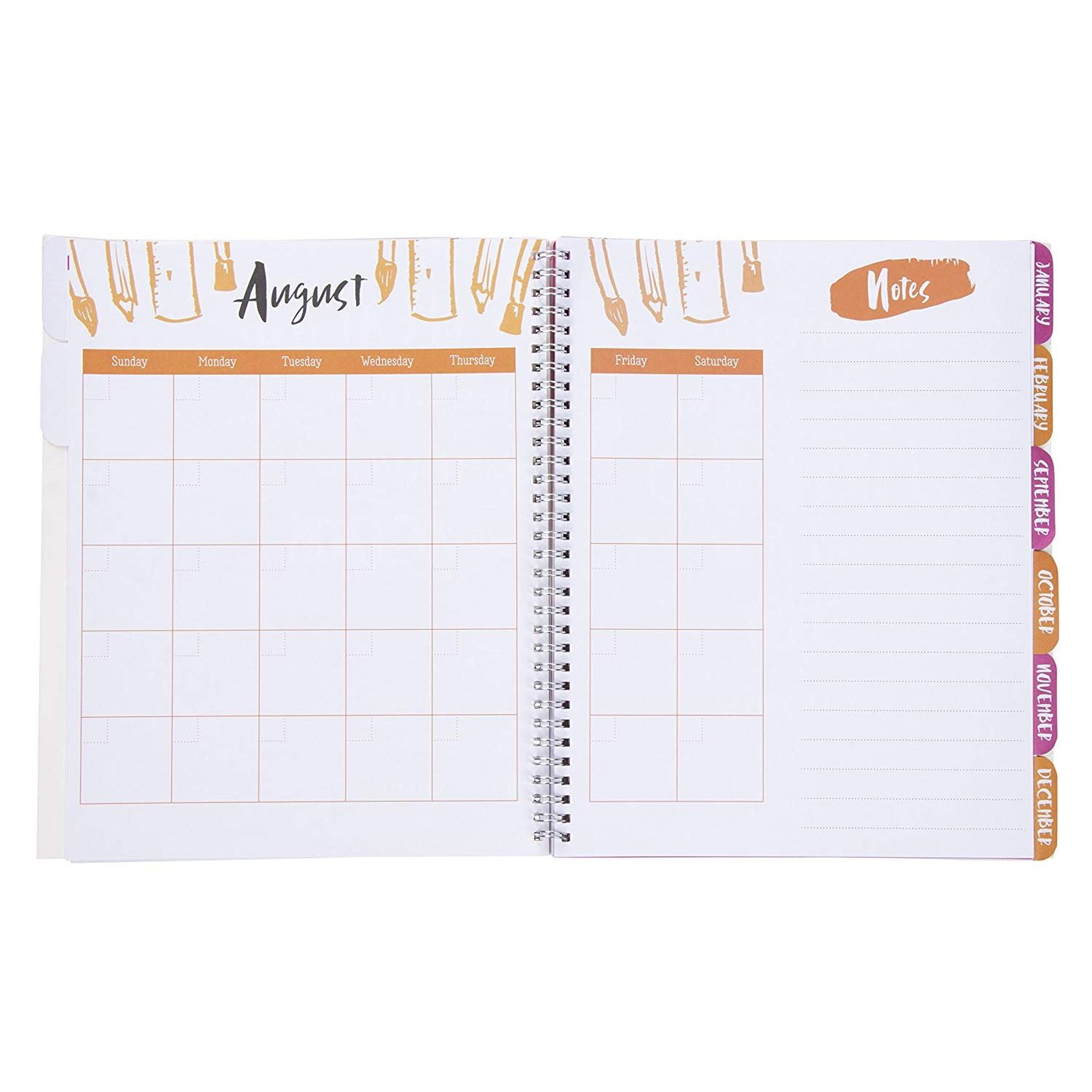 Weekly and Monthly Calendar Teacher Planner Yearly Agenda Spiral Twin-Wire Binding Schedule Organizer for School Study Academic Planner 9 x 11 Inches Lesson Plan Book