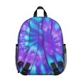 thumbnail image 3 of Purple and Blue Tie Dye Pattern Backpack for School, Cute School Bag with Adjustable Shoulder Straps and Padded Back, 13.8"x11.4"x6", 3 of 5