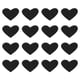 thumbnail image 1 of Parches de planchar en forma de corazón Uxcell, parches bordados, apliques, adornos para ropa, negros, 16 piezas, 1 of 7