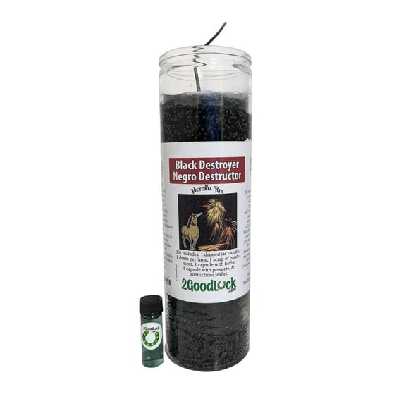 Black Destroyer Dressed Candle Kit - Negro Destructor
