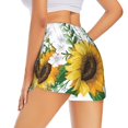 thumbnail image 2 of Uemuo Sunflowers (2) Pattern Women's Athletic Shorts High Waisted Running Shorts with Liner Pockets Gym Elastic Workout Shorts-XX-Large, 2 of 7