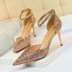 thumbnail image 5 of Zapatos de tacón alto sexys para mujer, de discoteca, con boca poco profunda, puntiagudos, de metal, de una sola línea, con lentejuelas, sandalias huecas, zapatos de tacón para mujer, 5 of 5