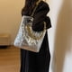 thumbnail image 5 of Bolso Mujer Cadena Decoración Un Solo Hombro Puffer Tote Bolsos De Compras Plata, 5 of 9