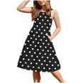 thumbnail image 2 of Girls Clothes under $5.00 Sleeveless Round Neck Button Summer Dress Casual with Pockets Dress 2-12 Years Black 3 Years, 2 of 6