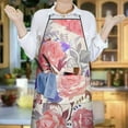 thumbnail image 6 of Pioneer Flower Floral Print Pattern Apron-Garden Aprons for Women with Pockets-Cotton Linen Waterproof Kitchen Cooking Gardening Aprons Adjustable for Kitchen,Cooking,BBQ and Salon 33x27 Inch, 6 of 7