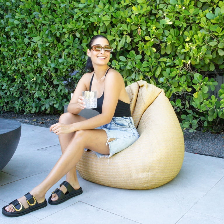 Free Shipping! Big Joe Tuffet Weatherproof Bean Bag Chair, Natural