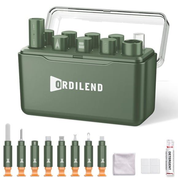 Kit de limpieza Ordilend para iPhone con funda de almacenamiento, color verde militar