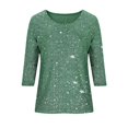 thumbnail image 3 of Girls Casual Lurex Short Sleeve Blouse Loose Fit Round Neck Top Comfortable Tunic Shirt For Kids, 3 of 3