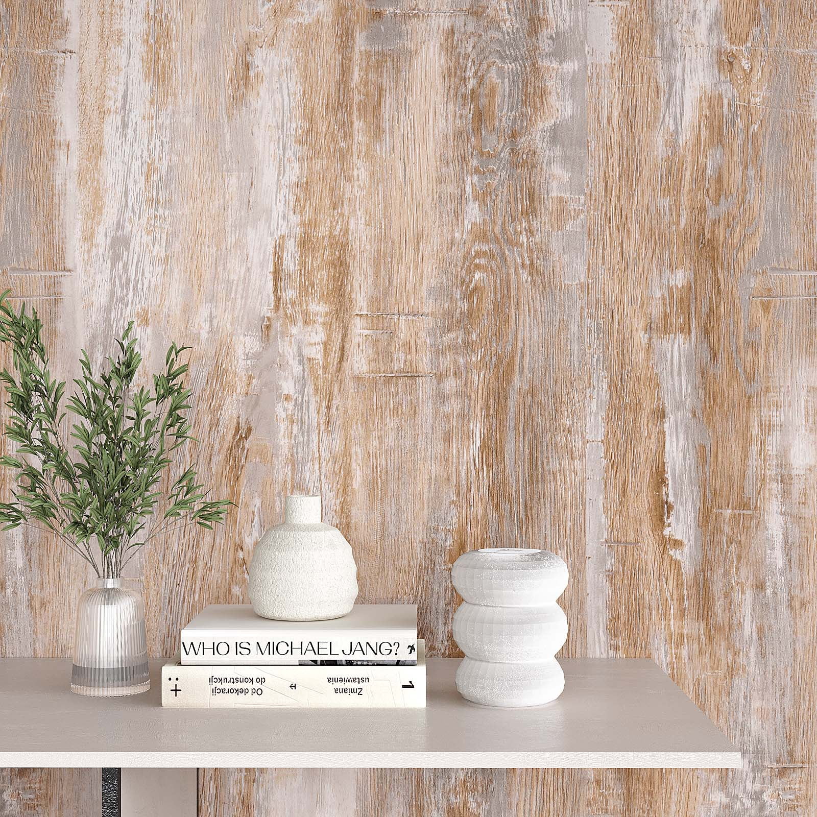 VEELIKE Grunge Wood Peel and Stick Wallpaper 15.7''x354'' Wood Peel and Stick Countertop Vinyl Wall Paper Removable Self Adhesive Brown Wood Grain Contact Paper for Countertops Desk Table Shelf Walls