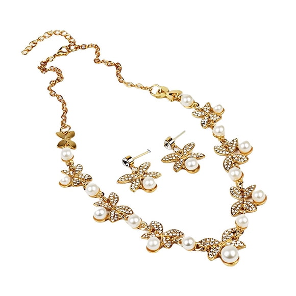 Collar y Pendientes Sonducket 2 unids/set para Mujer Oro