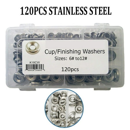 

120PCS STAINLESS STEEL A2 SCREW CUP FINISHING WASHERS - FOR COUNTERSUNK SCREWS