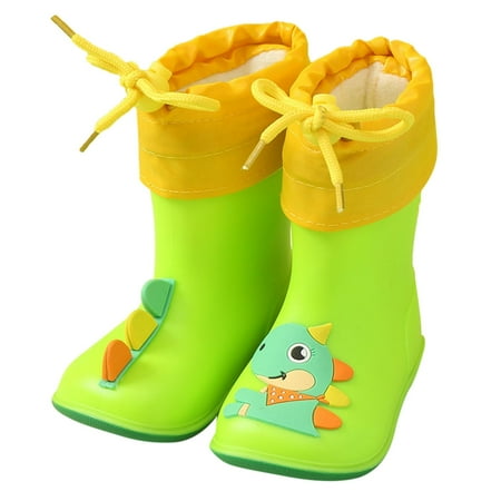 Rain Boots Baby Colorful Boots for Girls Size 12 Cartoon Animal Waterproof Plush Big Kids Boots Children Water Shoes Eva Girls Rain Boot Soft Outdoor Kids Rain Toddler Shoes Boots
