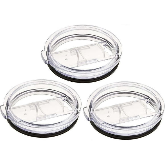 3 Pack Tumbler Lid for 20 Oz Yeti Rambler and 10 Oz Lowball Tumblers, Replacement Lids, Splash Proof and Straw Friendly Slider Cover- 20 Ounce