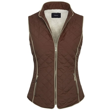 KOGMO - KOGMO Womens Quilted Fully Lined Lightweight Zip Up Vest with ...