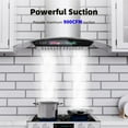 thumbnail image 5 of BRANO 30 inch Wall Mount Range Hood 900 CFM, Voice/Gesture/Touch Control, Stainless Steel Kitchen Hood Vent with 4 Speed Exhaust Fan, Adjustable Lights, Memory Mode, 5 of 10