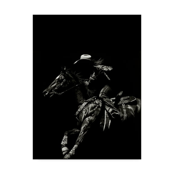 Trademark Fine Art 'Scratchboard Rodeo I' Canvas Art by Julie T. Chapman